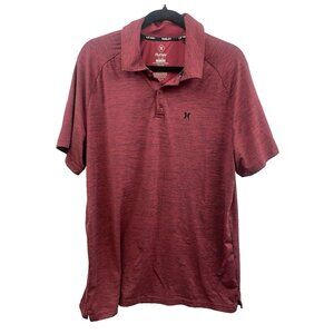 Hurley Polo Shirt Mens L Red Heather Short Sleeves Outdoor Golf Activewear